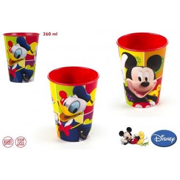 VERRE BASIQUE PLASTIQUE MICKEY 260ML ( 48 PIECES)