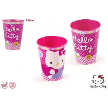 VERRE BASIQUE PLASTIQUE HELLO KITTY 260ML ( 48 PIECES)