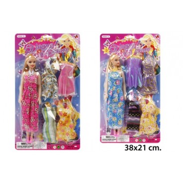 2020870 JU8204 BL/MUÑECA Y 4 TRAJES(48) (48 PIECES)