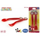 SET 2 COUVERTS PLASTIQUE MICKEY ( 24 PIECES)