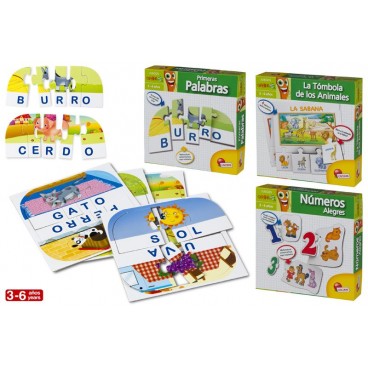 JEU D'ACTIVITÉS - NUMÉROS/PAROLES/ANIMAUX - 3 ASS - 3-6 ANS ( 12 PIECES)