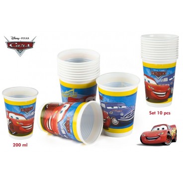4652-PACK 10 VERRES 200ML - CARS ( 24 PIECES)