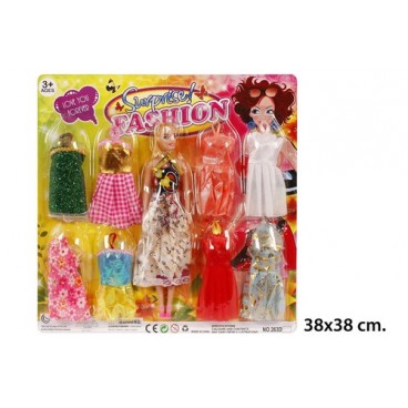2021372 JU9039 BLIST.MUÑECAS C/8 TRAJES(24) (24 PIECES)