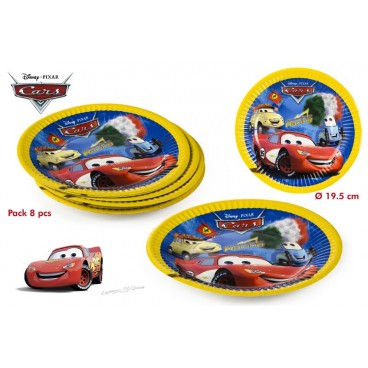 1518-PACK 8 ASSIETTES 19'5CM - CARS ( 25 PIECES)