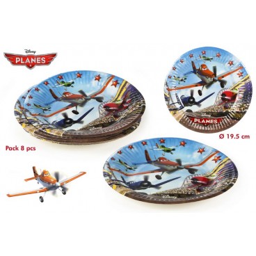 82989-PACK 8 ASSIETTES 19' CM - PLANES ( 25 PIECES)