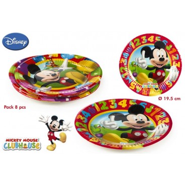 5821-PACK 8 ASSIETTES 19'5CM -MICKEY ( 25 PIECES)