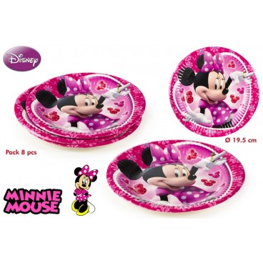 1126-PACK 8 ASSIETTES 19'5CM - MINNIE ( 25 PIECES)
