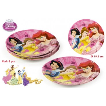 5608-PACK 8 ASSIETTES 19'5CM - PRINCESS ( 25 PIECES)