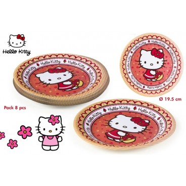 82778-PACK 8 ASSIETTES 19'5CM - HELLO KITTY ( 25 PIECES)