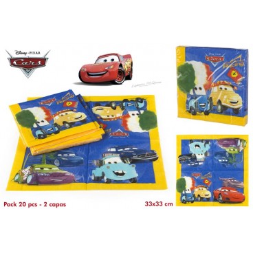 9568-PACK 20 SERVIETTES 33X33CM - CARS ( 30 PIECES)