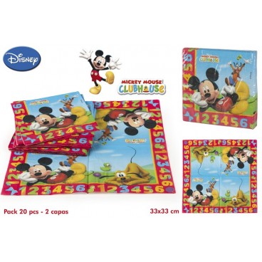 4460-PACK 20 SERVIETTES 33X33CM - MICKEY ( 30 PIECES)