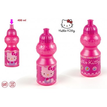 BOUTEILLE PLASTIQUE SPORT 350 ML HELLO KITTY ( 12 PIECES)