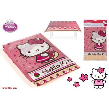 82781-NAPPE PLASTIQUE 120X180CM - HELLO KITTY ( 12 PIECES)