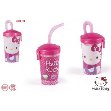 VERRE PLASTIQUE 450ML HELLO KITTY ( 12 PIECES)