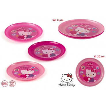 SET 3 ASSIETTES PLASTIQUE FOUR SEASONS HELLO KITTY ( 12 PIECES)