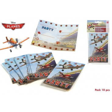 82994-PACK 10 INVITATIONS - PLANES ( 24 PIECES)