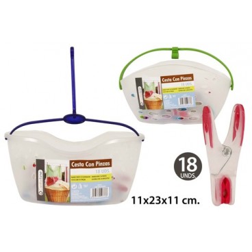 2050733 PANIER AVEC 18 PINCES INJECTION (12 PIECES)