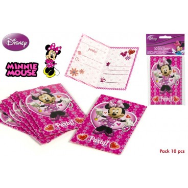83182-PACK 10 INVITATIONS - MINNIE ( 24 PIECES)