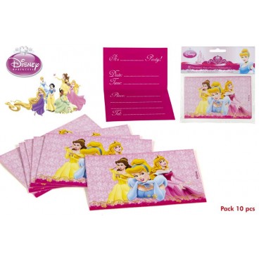 83183-PACK 10 INVITATIONS - PRINCESSES ( 24 PIECES)