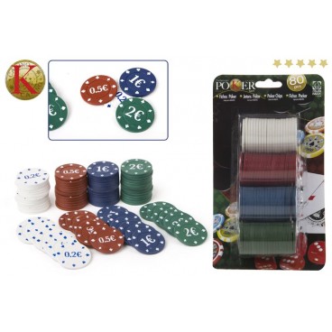 BLISTER 80 JETONS POKER ( 24 PIECES)