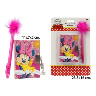 2051167 JOURNAL AVEC CADENA ET STYLO MINNIE (48 PIECES)