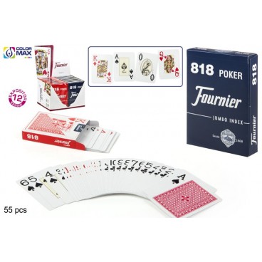 JEU DE POKER ANGLAIS 55 CARTES N0 818 - FOURNIER - DISP 12 ( 24 PIECES)