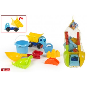 SET JOUETS DE PLAGE SOUS FILET ( 6 PIECES)