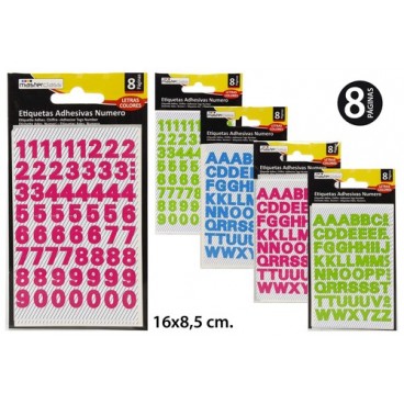 2051558 ETIQUETTE ADHES.CHIFFRE-LETTRE COUL (240 PIECES)