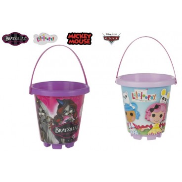 SEAU Ø18CM - CARS / MICKEY / LALALOOPSY /BRATZILLAZ - 4 ASS ( 48 PIECES)