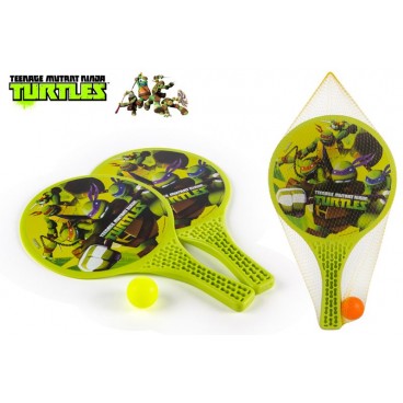 SET RAQUETTES DE PLAGE PLASTIQUE - TORTUES NINJA ( 12 PIECES)