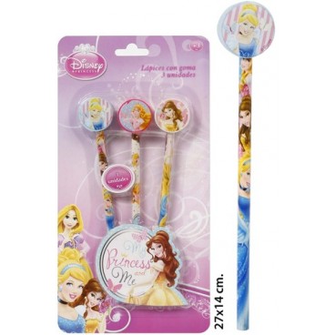 2052164 CRAYONS AVEC GOMME 3PCS PRINCESS (48 PIECES)