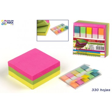 BLOCK 330 FEUILLES ADHÉSIVES 75X75 + 125 INDEX