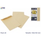 PACK 2O ENVELOPPES KRAFT MARON 152X102 MM ( 120 PIECES)