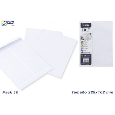 PACK 10 ENVELOPPES BLANCHES 229X162 MM ( 50 PIECES)