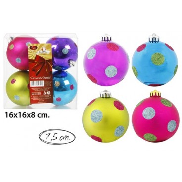 2052612 BOULES NOEL 7.5CM (4PCS) (36 PIECES)