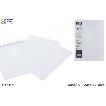PACK 5 ENVELOPPES BLANCHES 324X229 MM ( 100 PIECES)