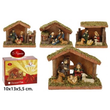 2052619 CRECHE NATIV. 12X9 AVEC 5 SANTON (24 PIECES)