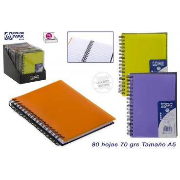 CARNET DE NOTES 80F 70G A6 COUVERTURE PVC - 3 ASS - DISP 24