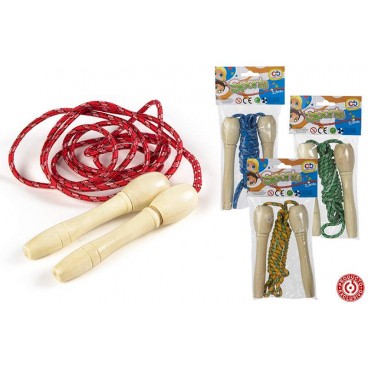 BLISTER CORDE À SAUTER BOIS 2,3 MÈTRES - 4 ASS ( 24 PIECES)