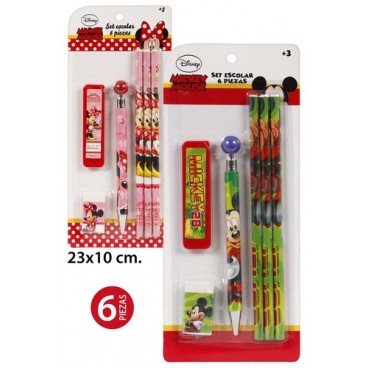2052975 SET SCOLAIRE 6 PCS MICKEY&MINNIE (84 PIECES)