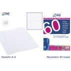 RECHANGE 60 FEUILLES A4 PERFORRÉE X4 - 1 LIGNE ( 30 PIECES)