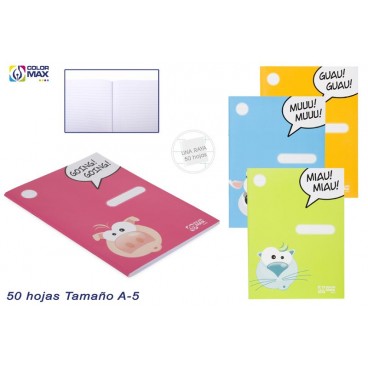 CAHIER SCOLAIRE BASIQUE 1/4 - 50 FEUILLES - 1 LIGNES ( 48 PIECES)