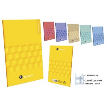 2053455 CAHIER A5 C4 50F 60G BASICOLOR (100 PIECES)