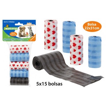 2053499 SACHET DECHETS MASCOTTES 5X15PC (36 PIECES)