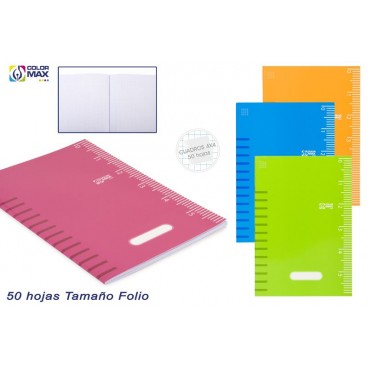 CAHIER SCOLAIRE BASIQUE - 50 FEUILLES - CARRÉ 4MM ( 48 PIECES)