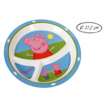 2053696 ASSIETTE MELAMINE 3 COMP.21.20CM PEPPA PIG (96 PIECES)