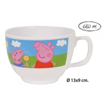 2053711 CHOPE DEJEUNER JUMBO MELAMINE 680ML PEPPA PIG (48 PIECES)