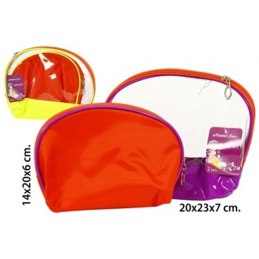 2053839 NECESSAIRE TOILETTE PVC NEON 2PC (48 PIECES)