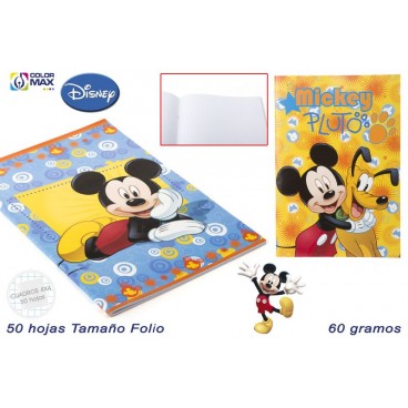 CAHIER SCOLAIRE 50H 60G CARRÉ 4MM COUVECLE BASIQUE - MICKEY ( 30 PIECES)