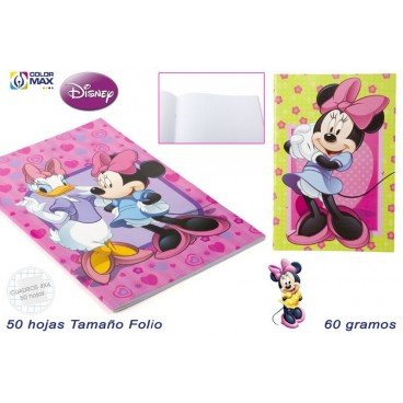 CAHIER SCOLAIRE 50F 60G CARRÉ 4MM COUVERCLE BASIQUE - MINNIE ( 30 PIECES)